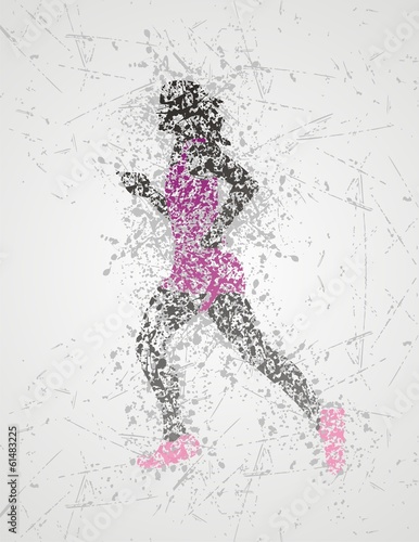 Plakat ciało kobieta sztuka sprinter dziewczynka