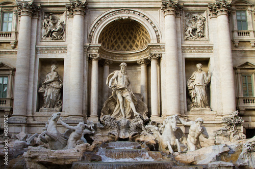 Plakat statua włochy fontanna europa neptun
