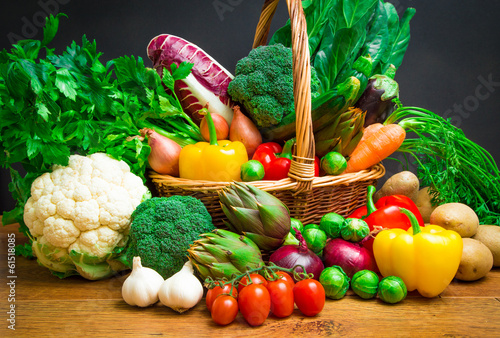 Plakat jedzenie zdrowy warzywo zbiory pomidor