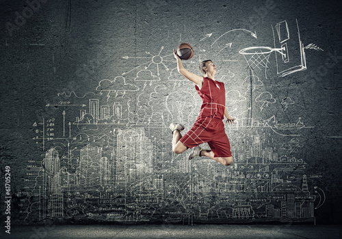 Plakat koszykówka sport ciało piłka mężczyzna