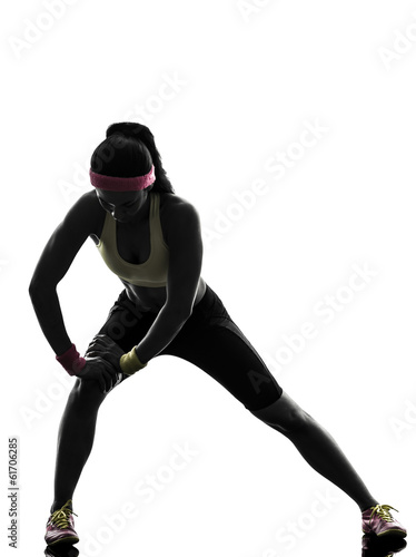 Obraz na płótnie Piękna kobieta ćwiczy stretching
