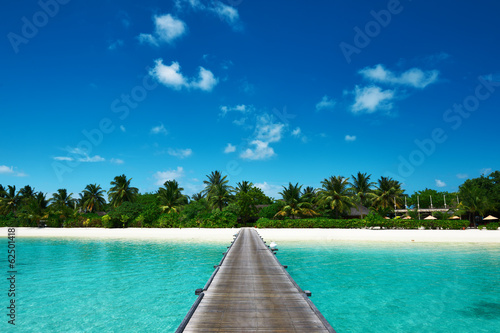 Plakat plaża malediwy tropikalny wyspa