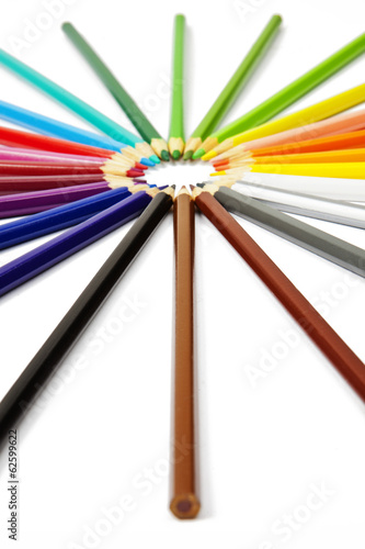 Obraz na płótnie Słoneczko z kolorowych kredek