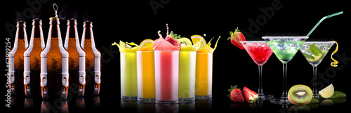 Obraz na płótnie owoc kolaż napój świeży zbiory