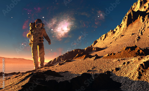 Obraz na płótnie Astronauta na planecie