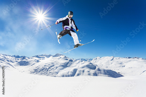 Naklejka lekkoatletka narciarz sport