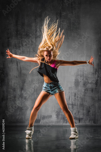 Plakat tancerz fitness sportowy stylowy kobieta