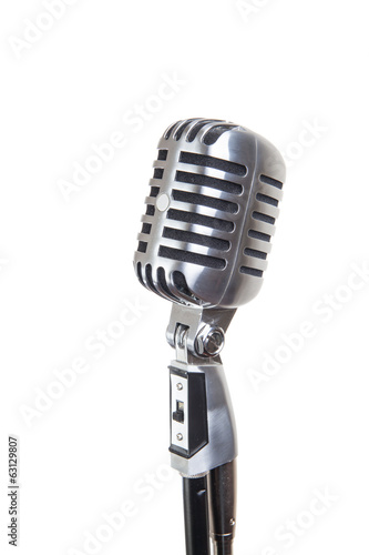 Naklejka karaoke retro stary mikrofon