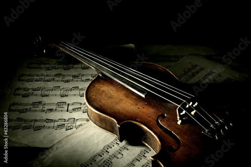 Fototapeta vintage skrzypce retro włoski