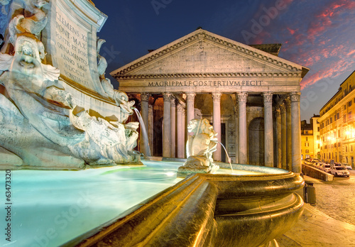 Naklejka kolumna świątynia antyczny noc włoski