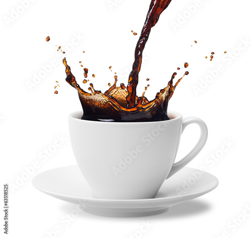 Plakat czarna kawa kawa ruch