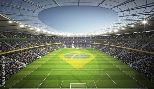 Plakat 3D piłka nożna stadion