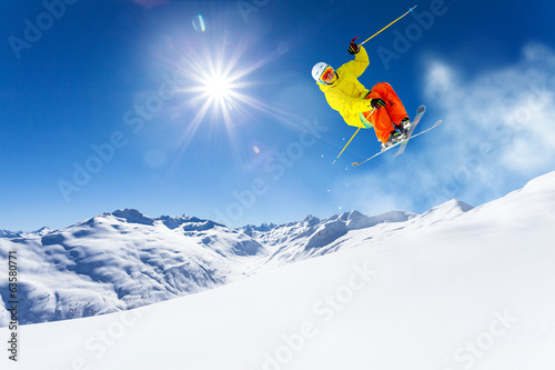 Fotoroleta sporty ekstremalne śnieg niebo