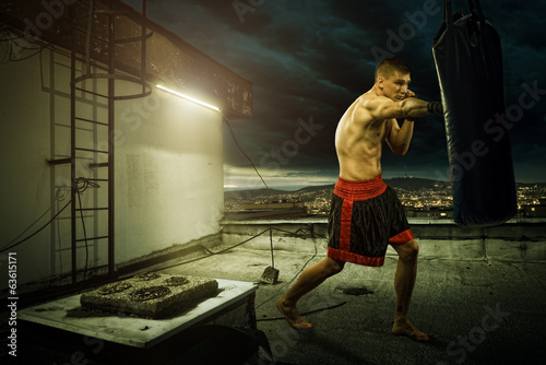 Fotoroleta zdrowy boks bokser ciało ćwiczenie