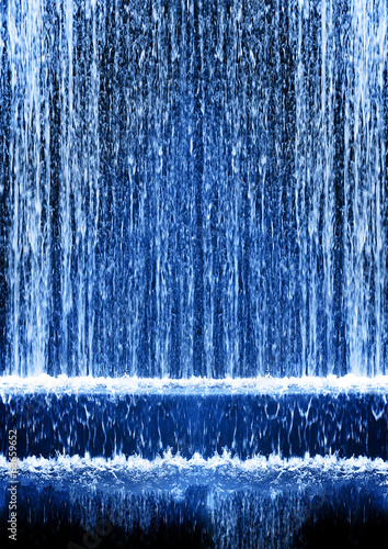 Plakat woda trawa wodospad natura