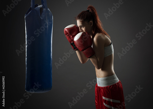 Fototapeta kick-boxing ciało lekkoatletka fitness