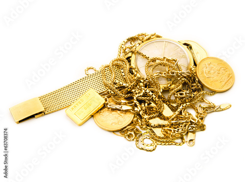 Obraz na płótnie Biżuteria ze złota