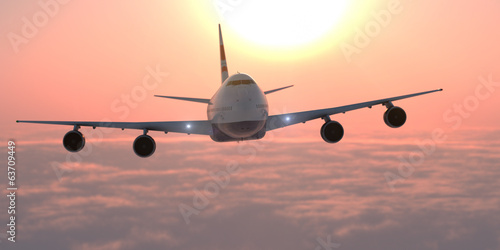 Plakat niebo lotnictwo kokpit transport samolot