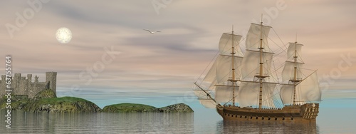 Obraz na płótnie łódź morze stary statek