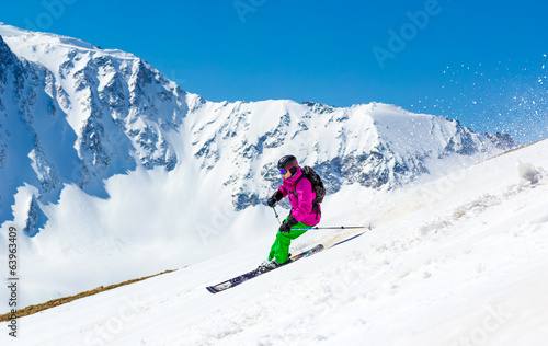 Fototapeta sport góra śnieg mężczyzna narciarz