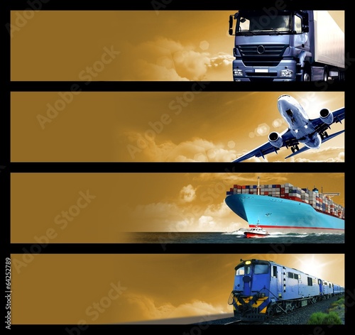 Plakat panoramiczny statek panorama niebo samolot