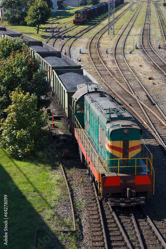 Fototapeta lokomotywa transport miejski czarny