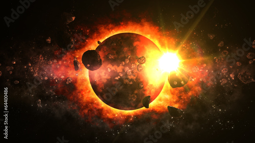 Naklejka meteoryt świat planeta słońce nasa