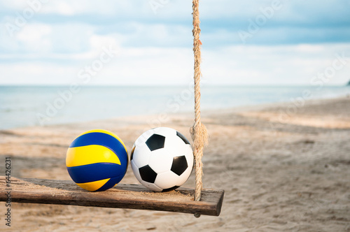 Obraz na płótnie natura plaża piłka nożna