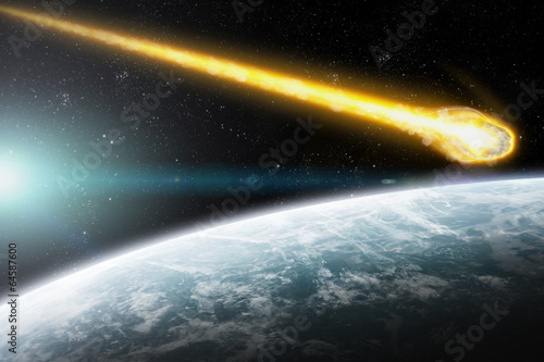 Obraz na płótnie Asteroida nad ziemią