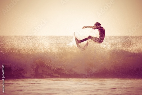 Fotoroleta sport vintage fala plaża surf