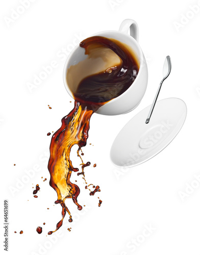 Naklejka ruch napój filiżanka czarna kawa kawa