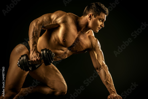 Obraz na płótnie hantle fitness zdrowy sport ciało