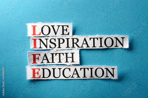 Naklejka miłość inspiracja kolaż skrót edukacja