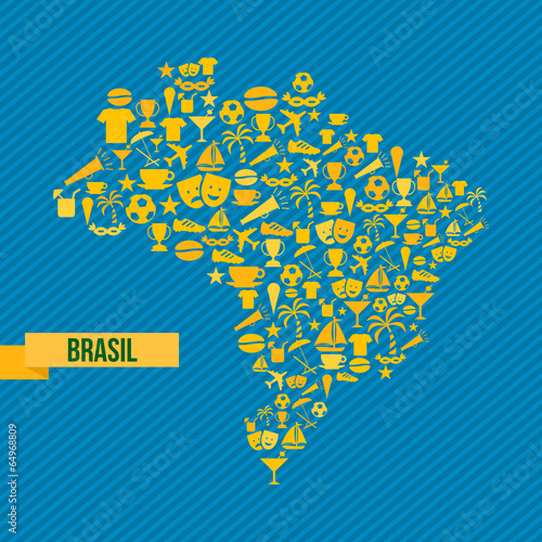 Fotoroleta brazylia mapa ameryka