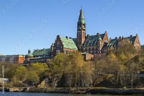 Obraz na płótnie widok stary miasto szwecja architektura