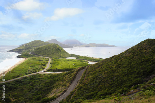 Plakat karaiby wybrzeże brzeg droga pejzaż