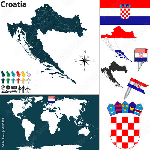Plakat chorwacja geografia narodowy