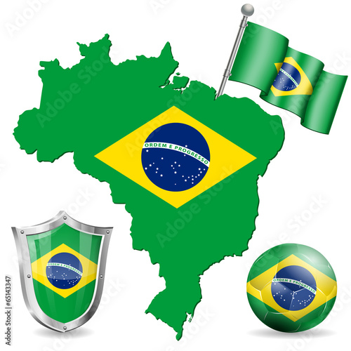 Naklejka mapa brazylia sport