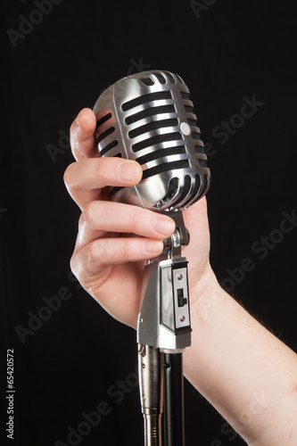 Fotoroleta karaoke retro vintage mikrofon