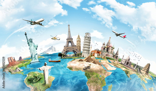 Obraz na płótnie europa świat kontynent planeta samolot