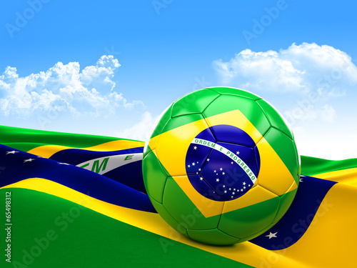 Fotoroleta brazylia 3D piłka nożna filiżanka