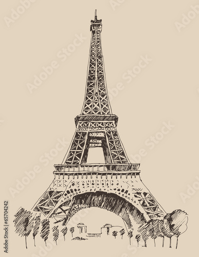 Naklejka architektura francja wieża