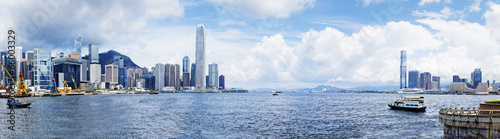 Naklejka statek hongkong pejzaż