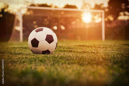 Fototapeta niebo zmierzch vintage piłka nożna boisko piłki nożnej