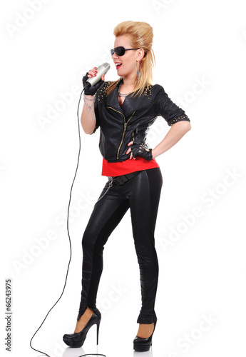 Fototapeta muzyka karaoke mikrofon dziewczynka