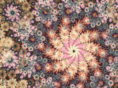 Naklejka wzór kwiat spirala fraktal