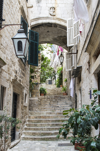 Obraz na płótnie Schody na starówce w Dubrovniku