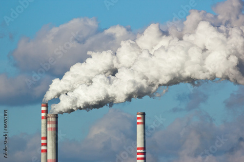 Plakat niebo klimat zanieczyszczenie emisji