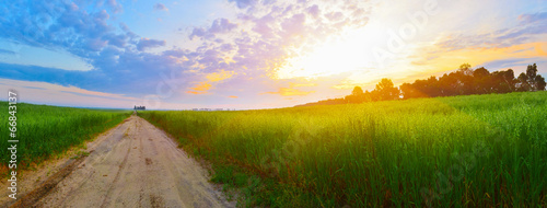 Fototapeta droga słońce panorama
