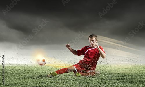 Fototapeta piłkarz piłka nożna piłka